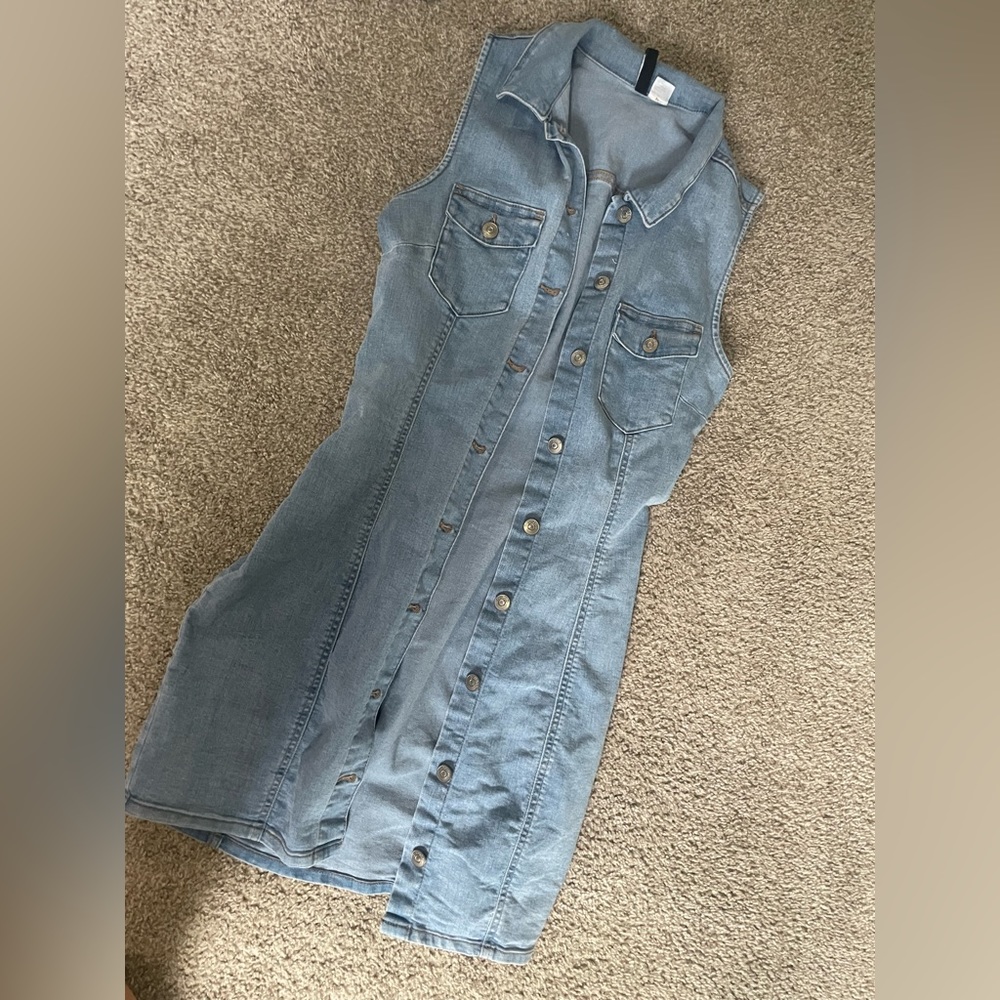 H&M Fitted Button-Down Denim Dress - Size XS